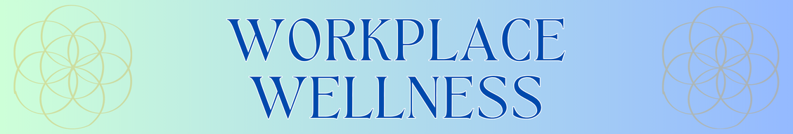 Workplace wellness logo on blue background